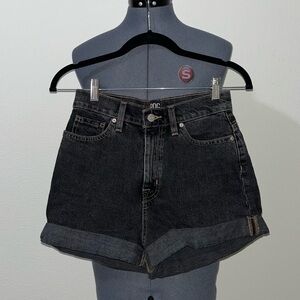 BDG Mom High-Waist Black Denim Shorts